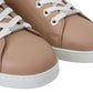 Powder Pink Nappa Leather Sneakers - SEHABRANDS