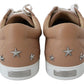 Powder Pink Nappa Leather Sneakers - SEHABRANDS