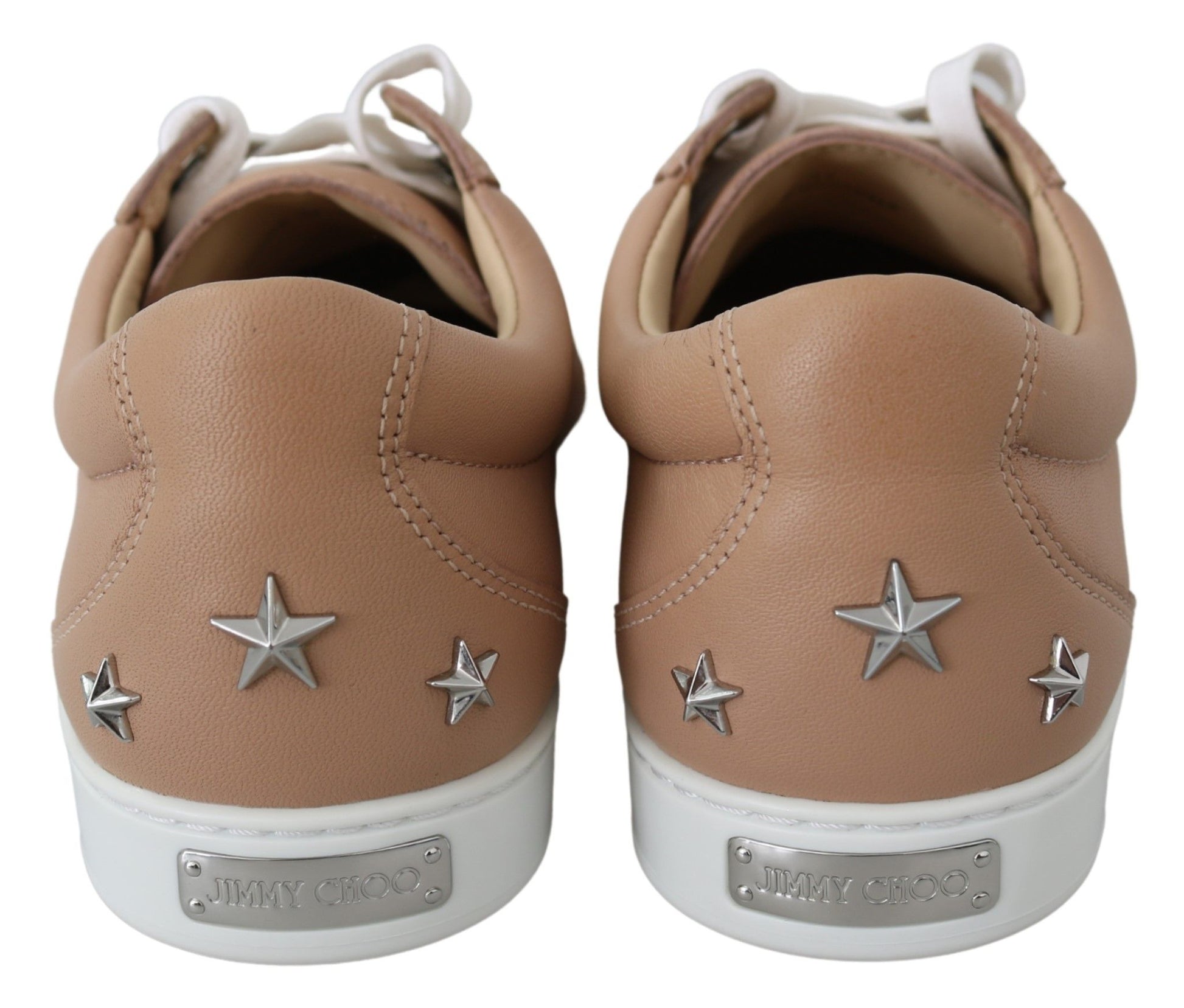 Powder Pink Nappa Leather Sneakers - SEHABRANDS