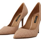 Dolce & Gabbana Elegant Beige Nude Leather Pumps