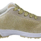 Exquisite Gold Polyester Sport Sneakers - SEHABRANDS