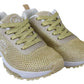 Exquisite Gold Polyester Sport Sneakers - SEHABRANDS