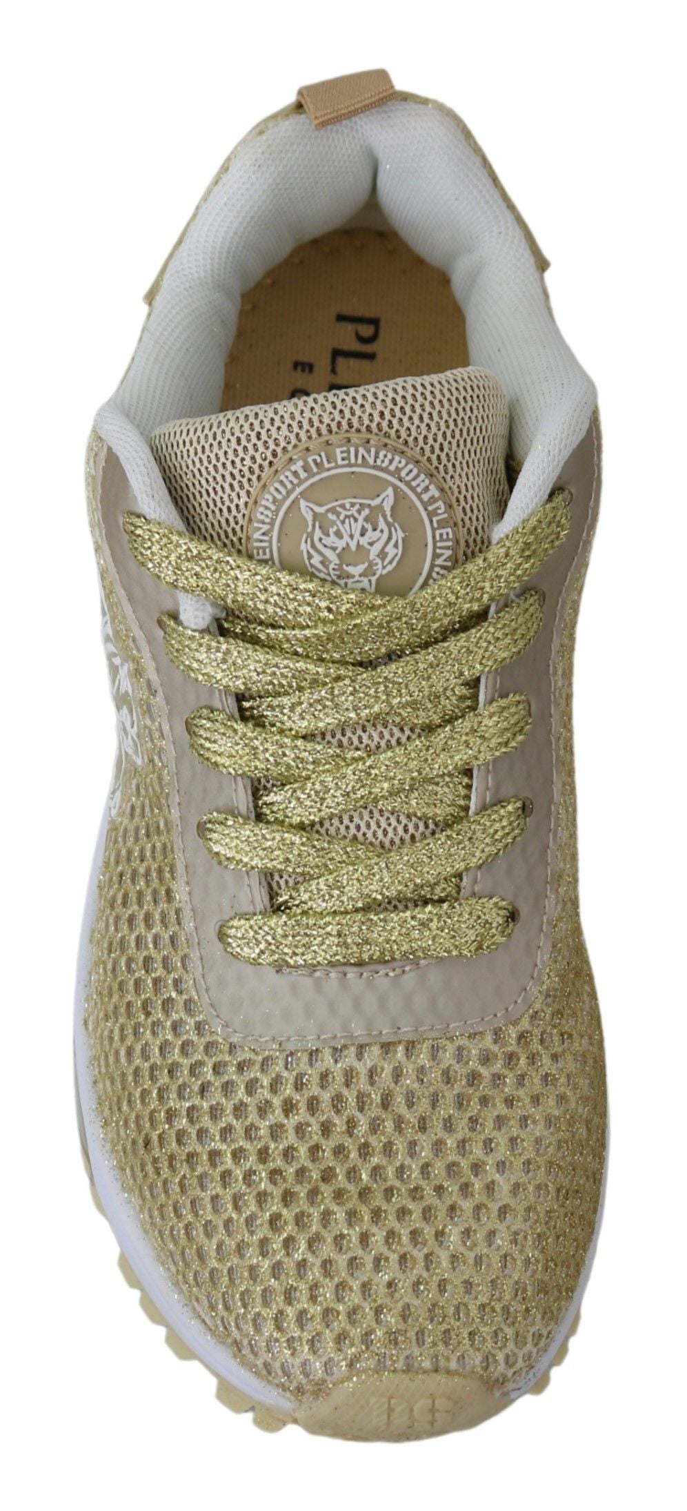 Exquisite Gold Polyester Sport Sneakers - SEHABRANDS