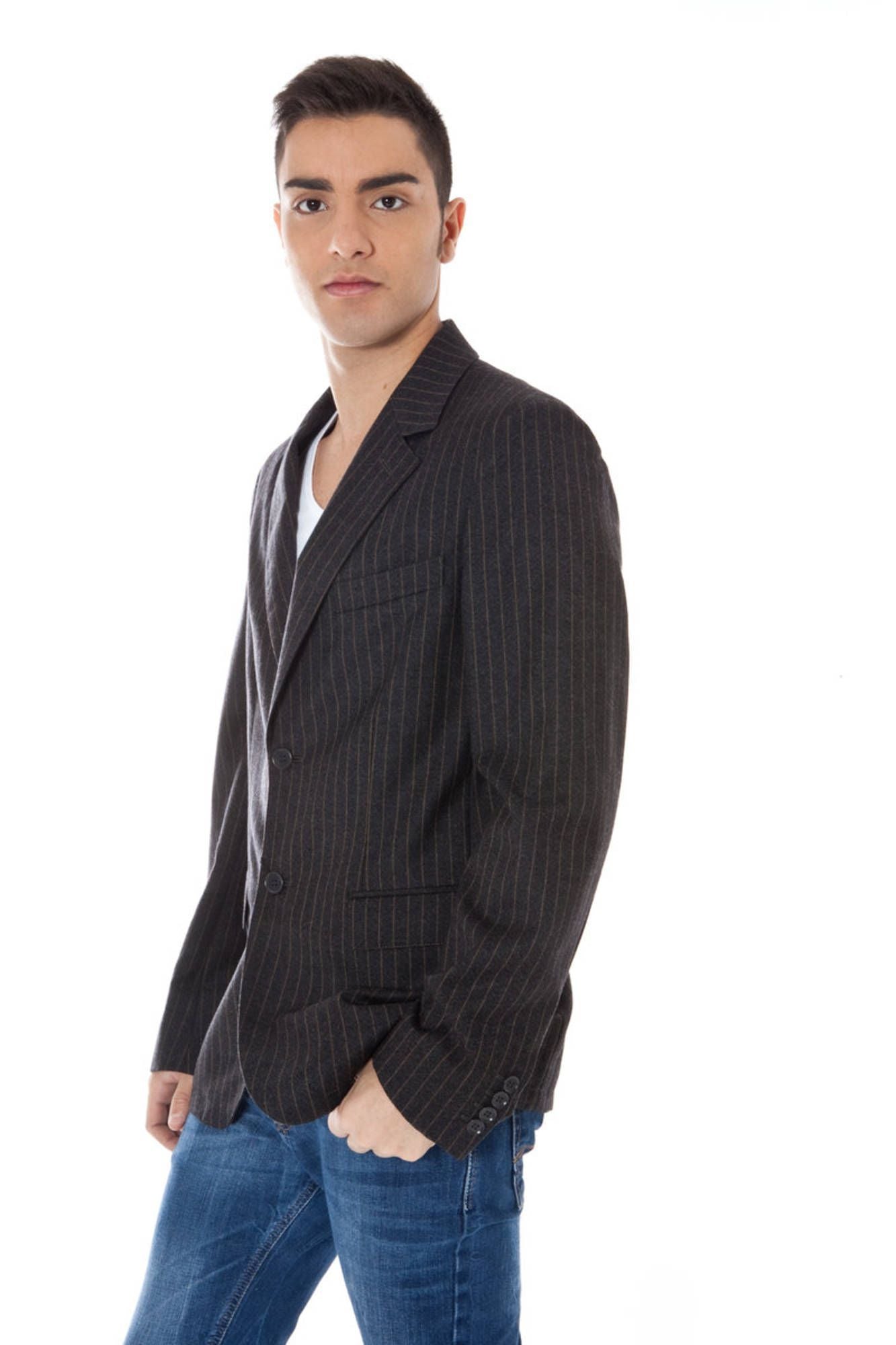 Gray Wool Men Jacket - SEHABRANDS