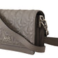 Elegant Grey Leather Crossbody Bag - SEHABRANDS