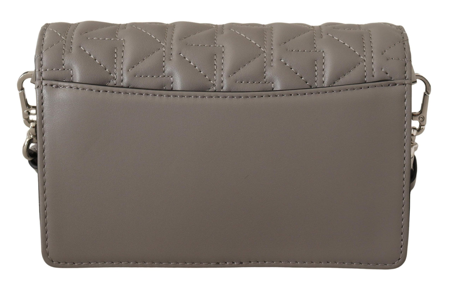 Elegant Grey Leather Crossbody Bag - SEHABRANDS