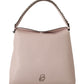 Elegant Mauve Chalk Leather Shoulder Bag - SEHABRANDS