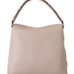 Elegant Mauve Chalk Leather Shoulder Bag - SEHABRANDS