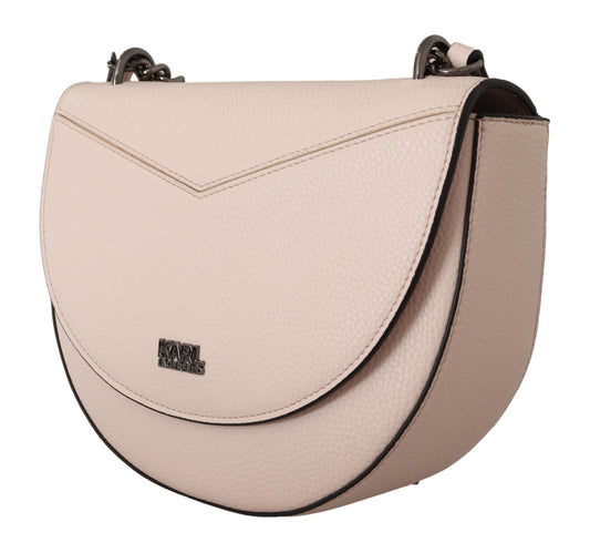 Elegant Mauve Light Pink Leather Shoulder Bag - SEHABRANDS