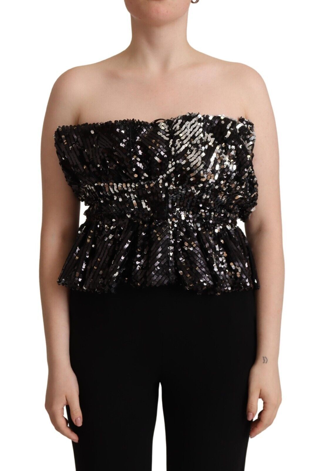 Elegant Strapless Sequined Top - SEHABRANDS