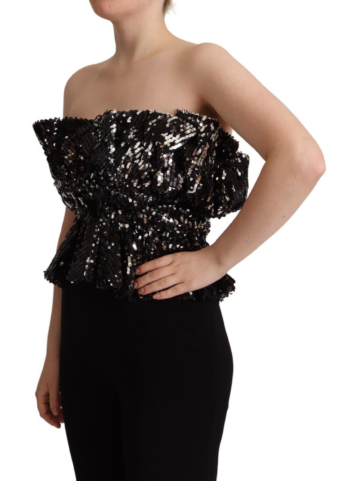 Elegant Strapless Sequined Top - SEHABRANDS