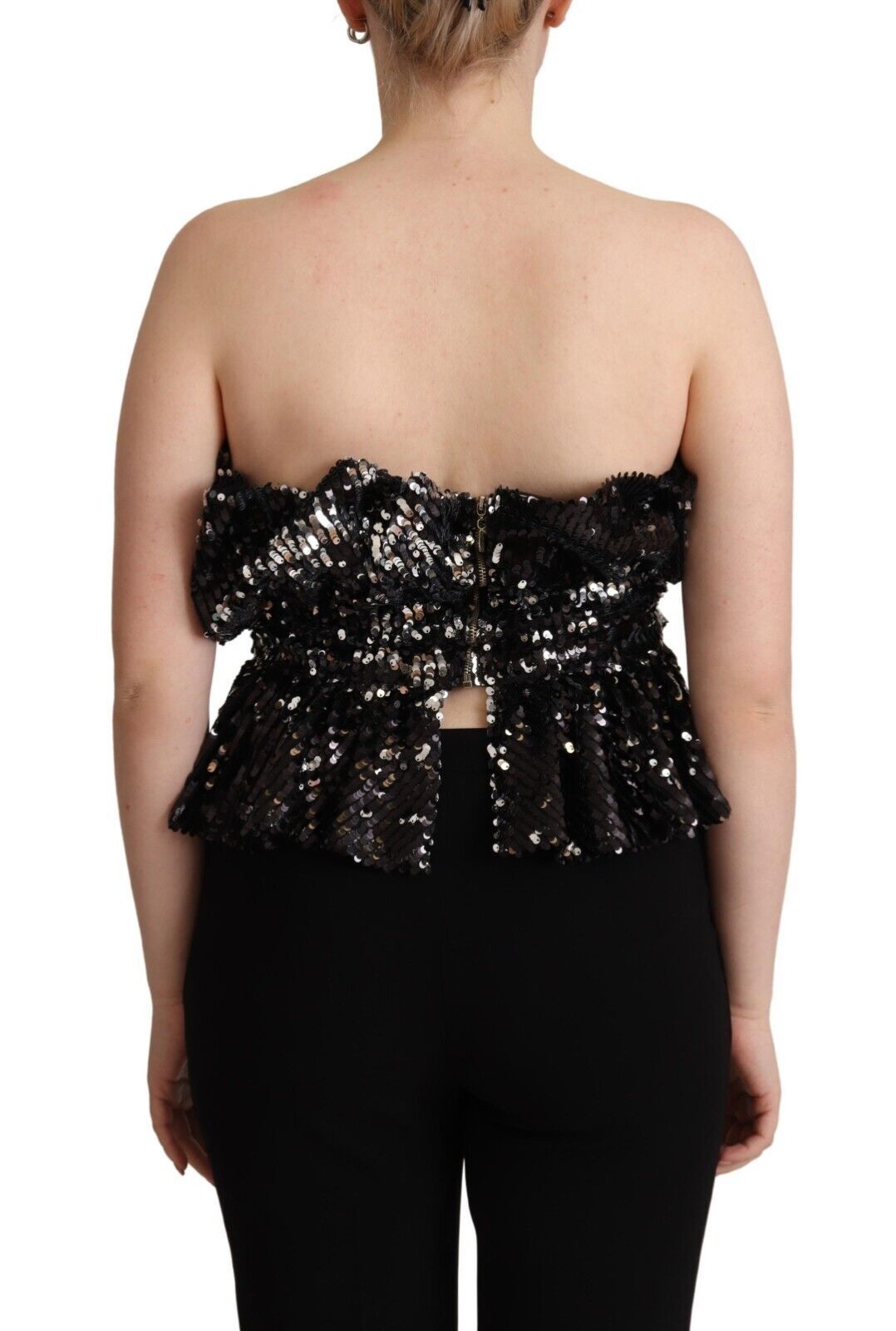 Elegant Strapless Sequined Top - SEHABRANDS