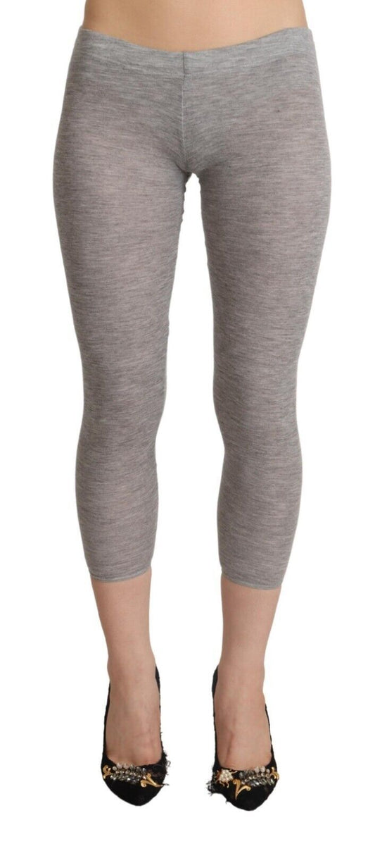 Chic Gray Slim-Fit Cropped Leggings - SEHABRANDS