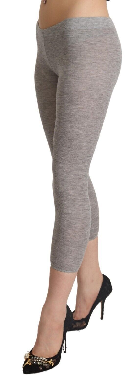 Chic Gray Slim-Fit Cropped Leggings - SEHABRANDS