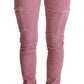 Chic Pink Low Waist Skinny Jeans - SEHABRANDS