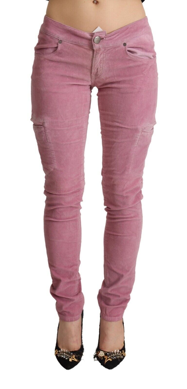 Chic Pink Low Waist Skinny Jeans - SEHABRANDS