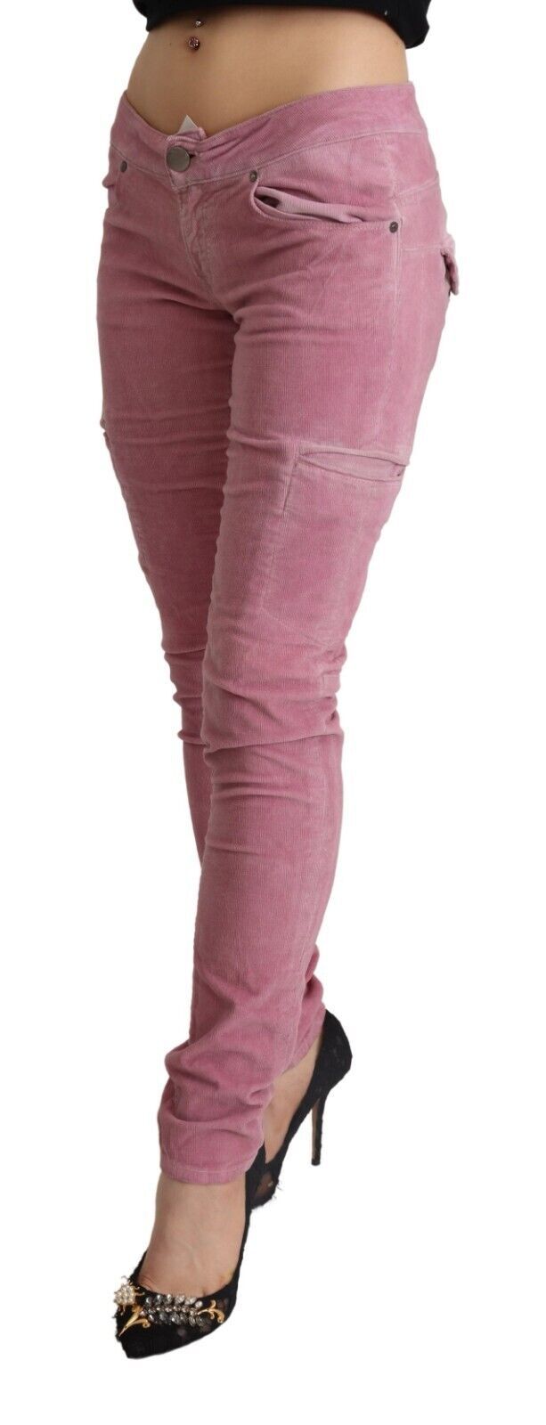 Chic Pink Low Waist Skinny Jeans - SEHABRANDS