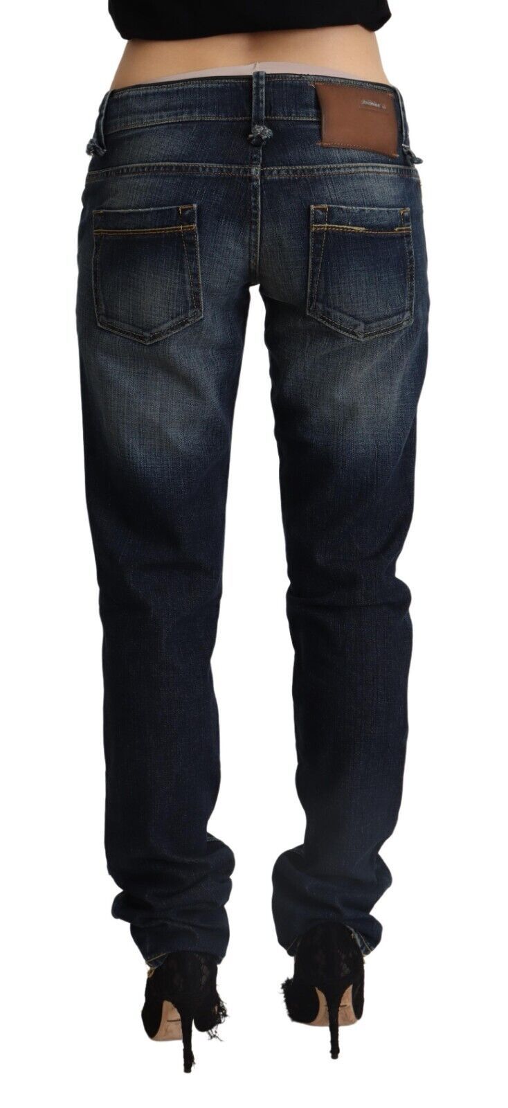 Chic Dark Blue Low Waist Skinny Jeans - SEHABRANDS