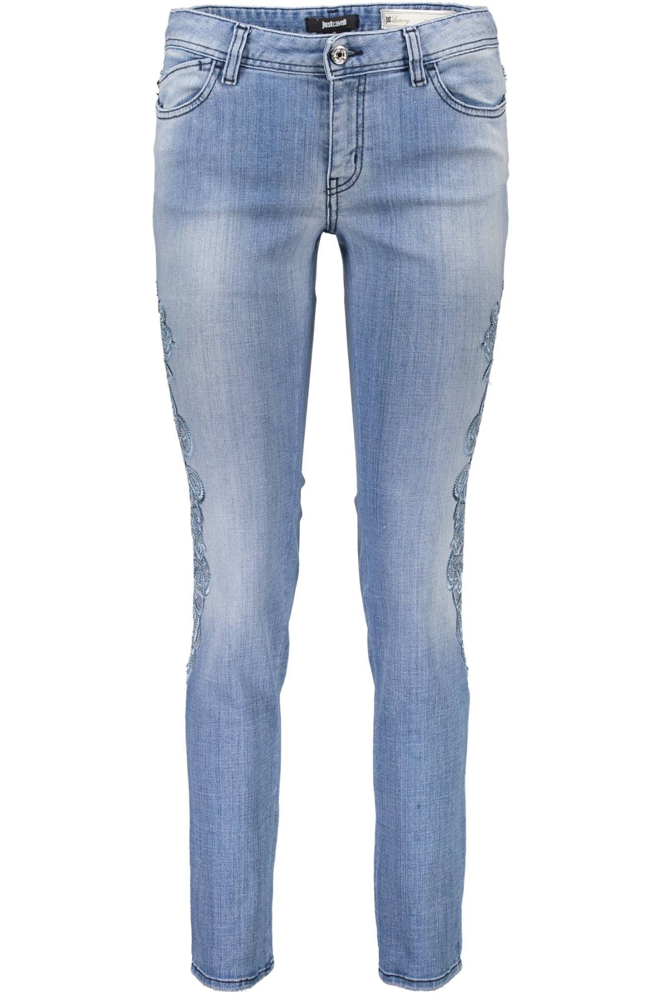 Light Blue Cotton Women Jeans - SEHABRANDS