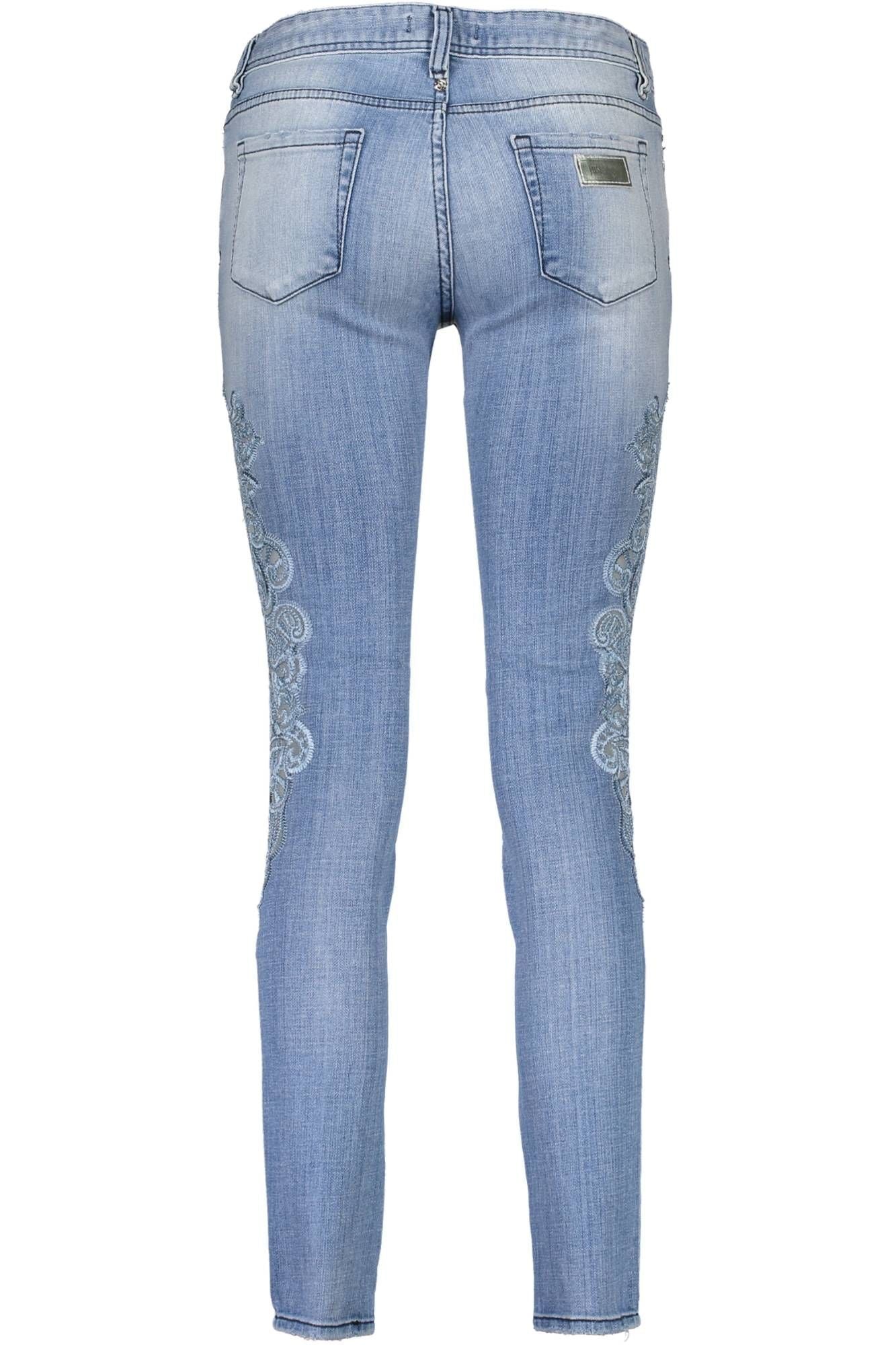 Light Blue Cotton Women Jeans - SEHABRANDS