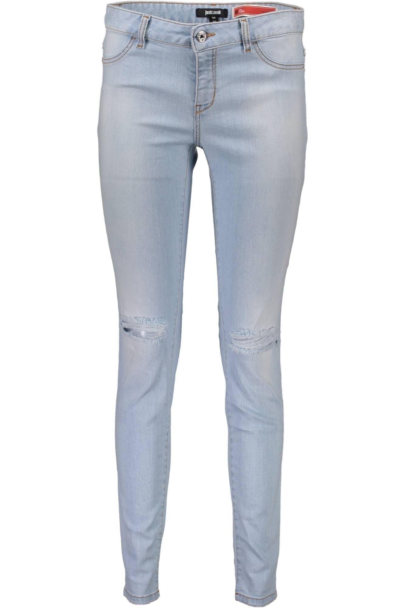 Light Blue Cotton Women Jeans - SEHABRANDS