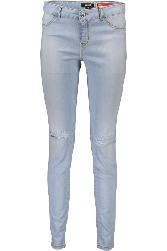 Light Blue Cotton Women Jeans - SEHABRANDS