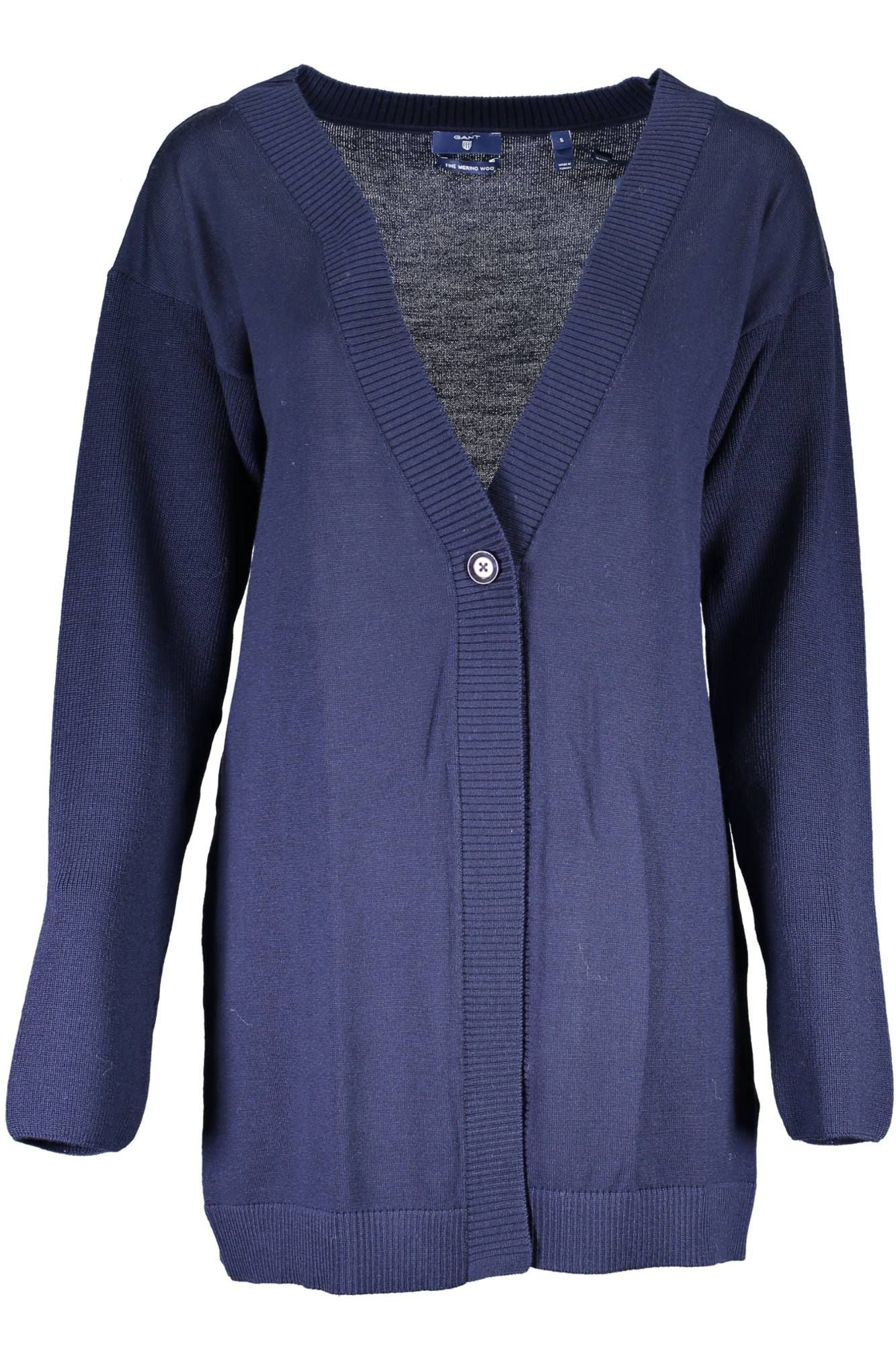 Blue Wool Women Cardigan - SEHABRANDS