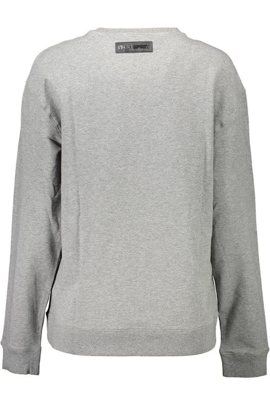 Gray Cotton Women Sweater - SEHABRANDS