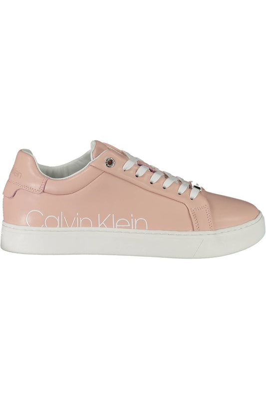 Pink Leather Women Sneaker - SEHABRANDS