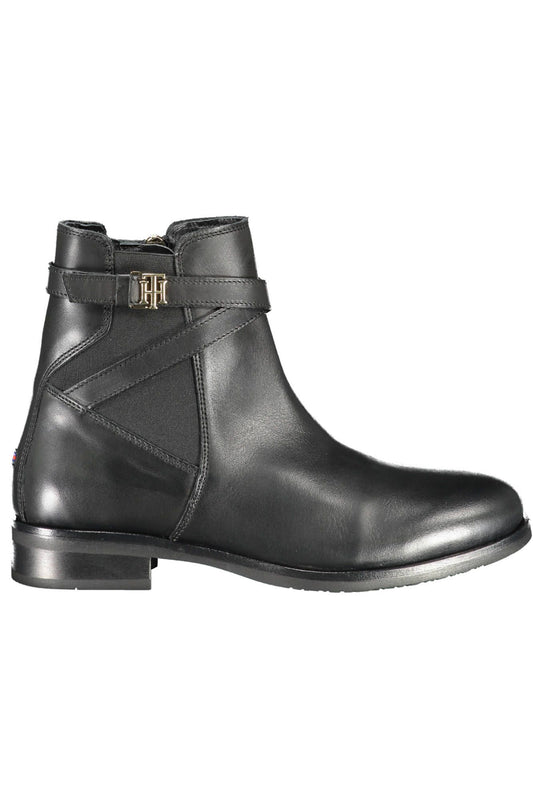 Black Leather Women Boot - SEHABRANDS