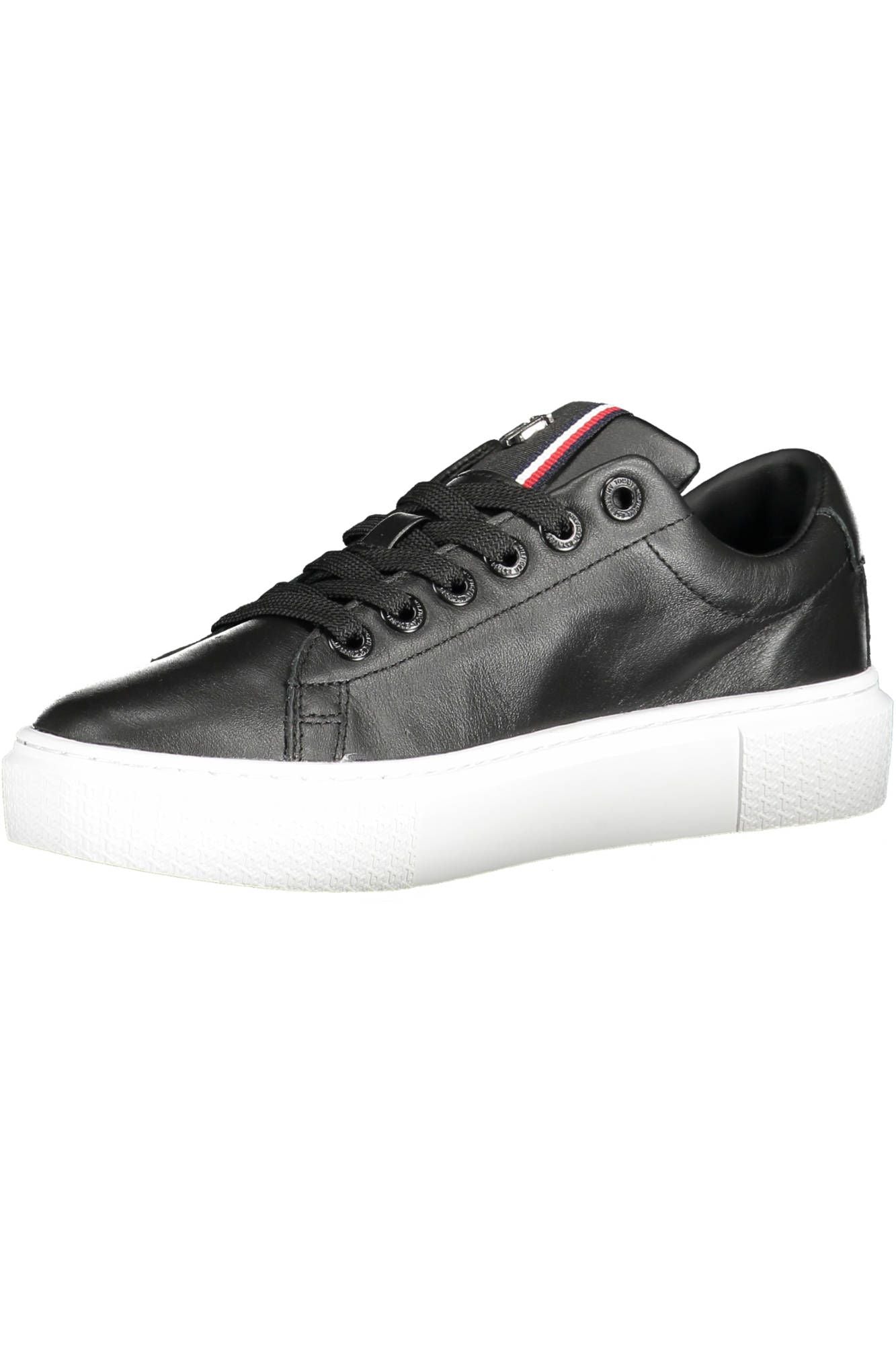 Black Leather Women Sneaker - SEHABRANDS