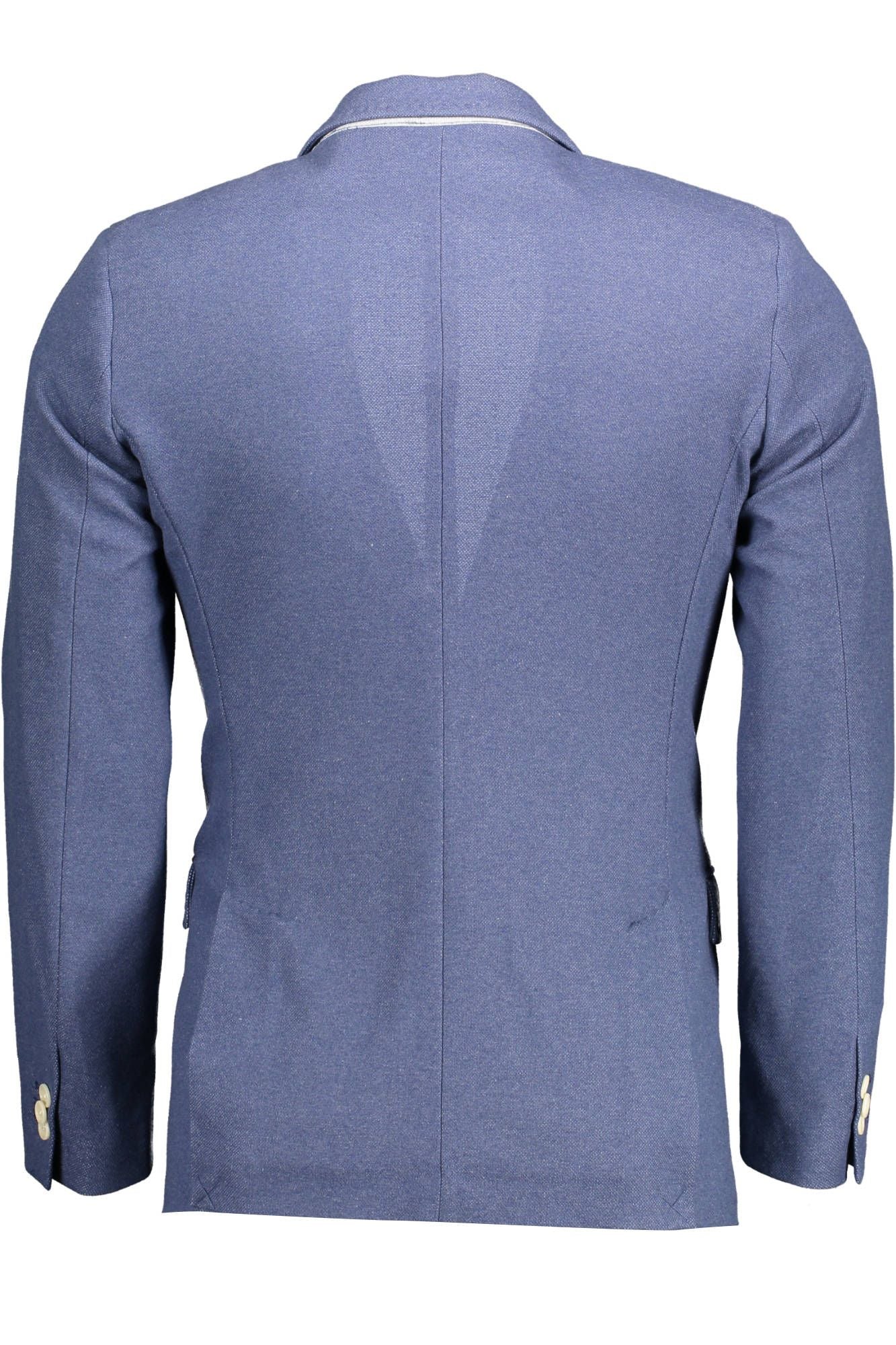 Blue Polyester Men Jacket - SEHABRANDS