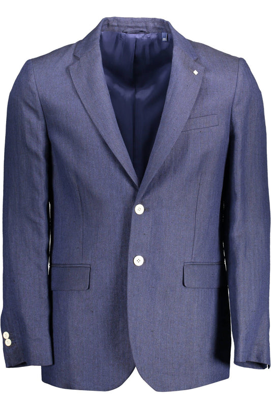 Blue Linen Men Jacket - SEHABRANDS