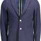 Blue Polyester Men Jacket - SEHABRANDS