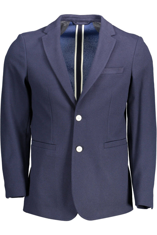 Blue Polyester Men Jacket - SEHABRANDS