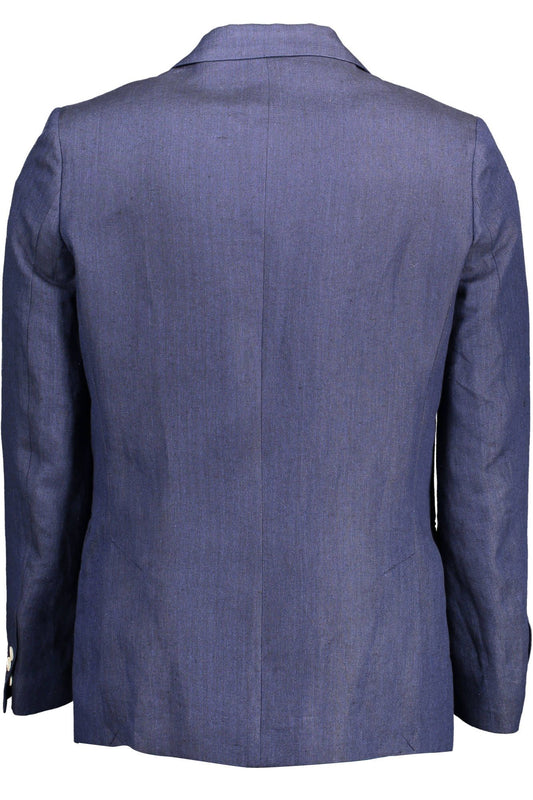 Blue Linen Men Jacket - SEHABRANDS