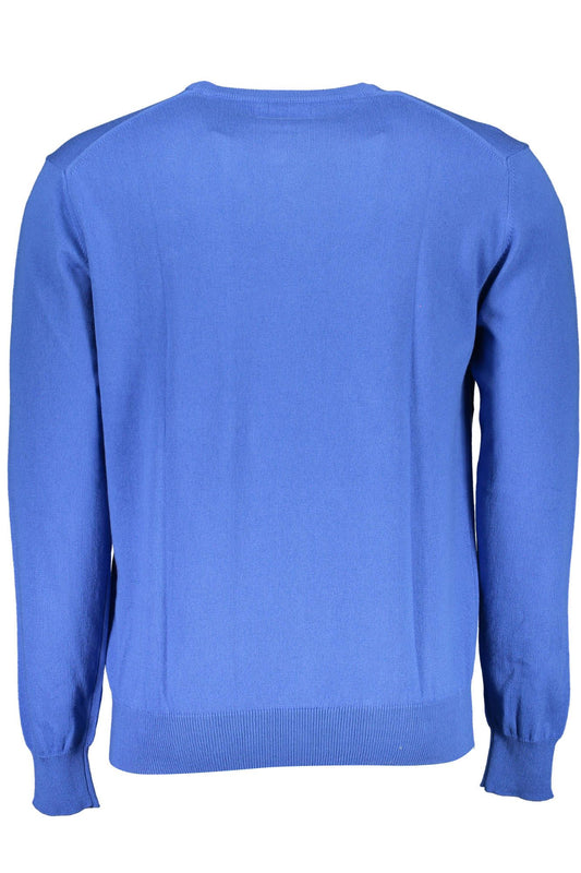 Blue Cotton Men Sweater - SEHABRANDS