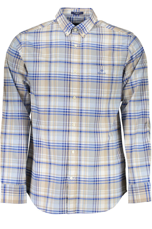 Light Blue Cotton Men Shirt - SEHABRANDS