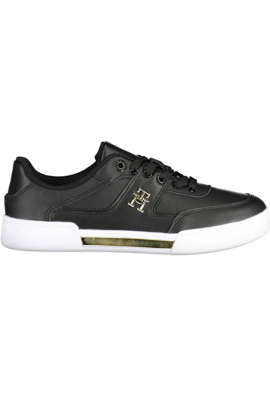 Black Leather Women Sneaker - SEHABRANDS