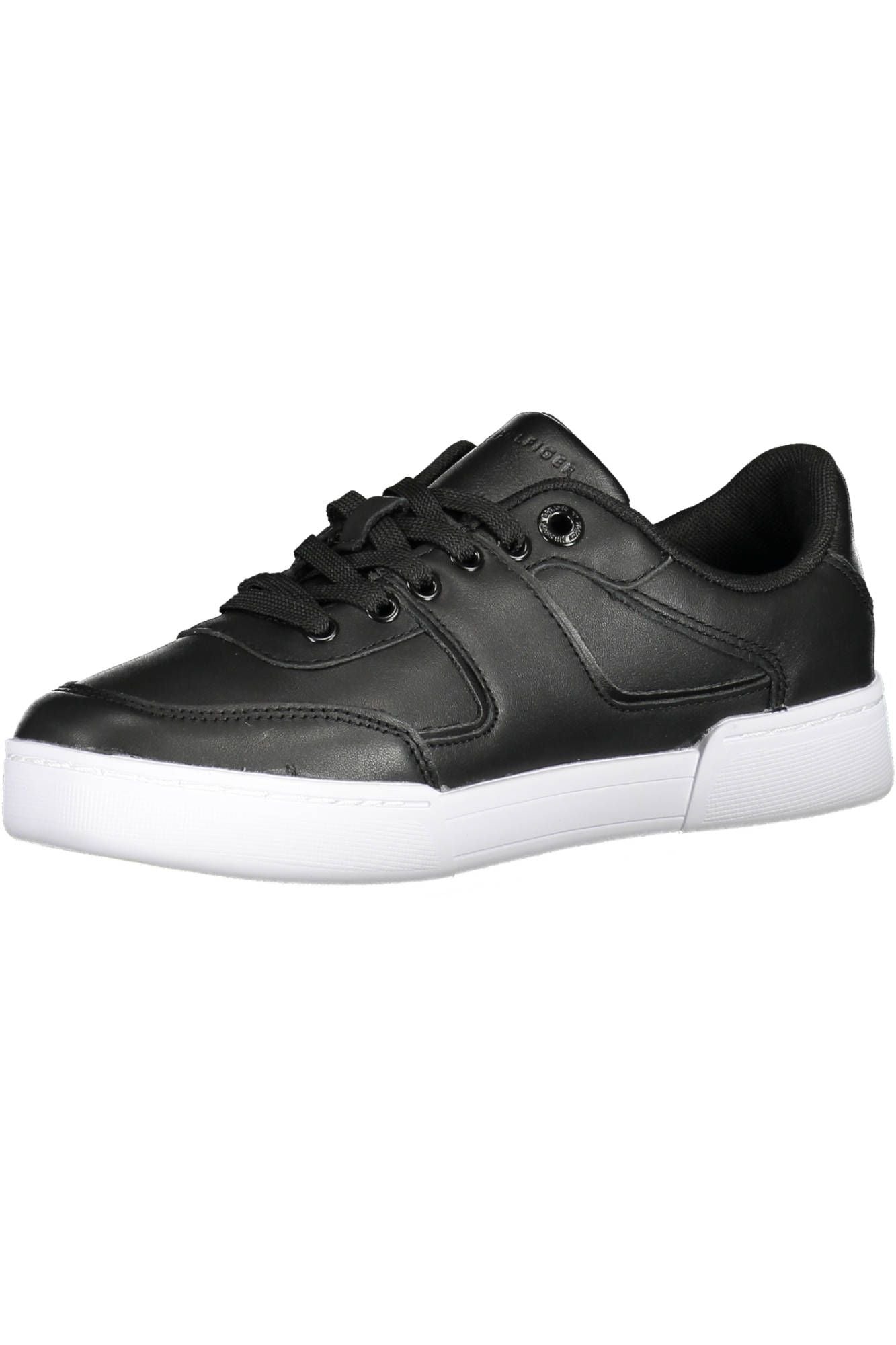 Black Leather Women Sneaker - SEHABRANDS