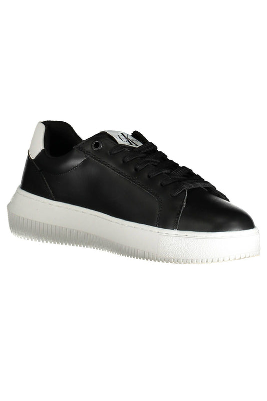 Black Leather Women Sneaker - SEHABRANDS