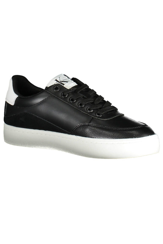 Black Leather Women Sneaker - SEHABRANDS