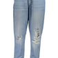 Light Blue Cotton Women Jeans - SEHABRANDS