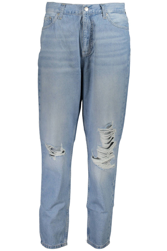 Light Blue Cotton Women Jeans - SEHABRANDS