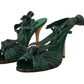 Dolce & Gabbana Emerald Exotic Leather Heeled Sandals