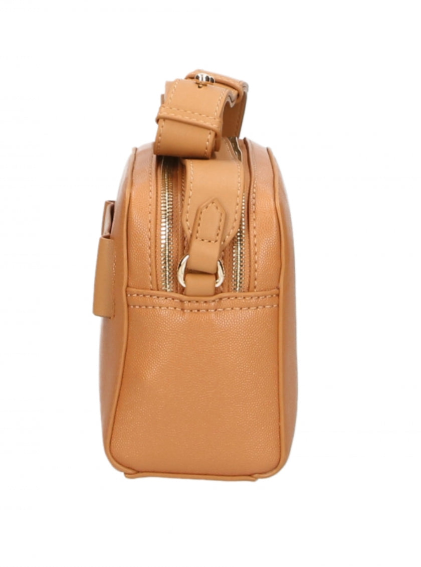 Chic Camel-Toned Crossbody with Double Zip Closure - SEHABRANDS