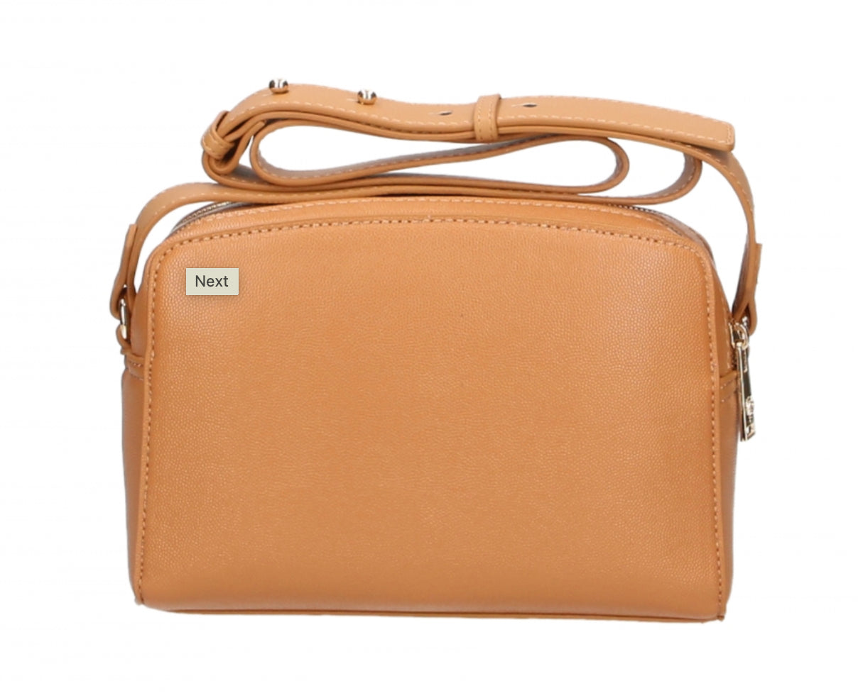 Chic Camel-Toned Crossbody with Double Zip Closure - SEHABRANDS