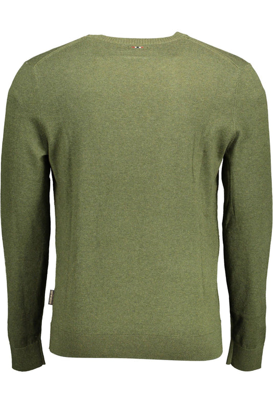 Green Cotton Men Sweater - SEHABRANDS