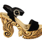 Dolce & Gabbana Baroque Velvet Heels in Black and Gold