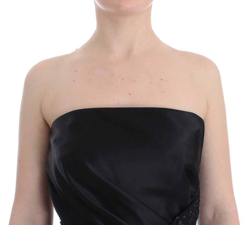 Elegant Strapless Black Dress - SEHABRANDS